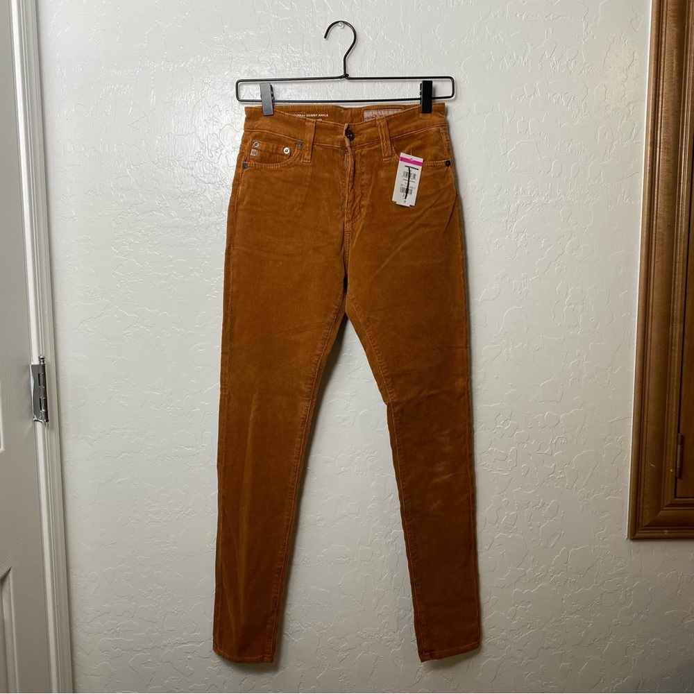 AG Golden Brown Corduroy Farrah Skinny Ankle Pants - Picture 2 of 11